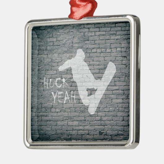 Huck Yeah (Snowboarden) Ornament Aus Metall (Links)