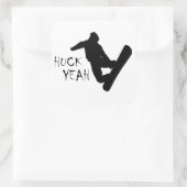Huck Yeah (Snowboarden) Quadratischer Aufkleber (Tasche)