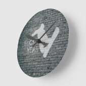 Huck Yeah (Snowboarden) Runde Wanduhr (Winkel)