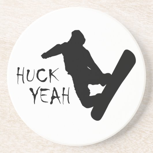 Huck Yeah (Snowboarden) Sandstein Untersetzer (Vorne)