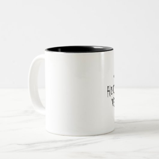 Huck Yeah (Snowboarden) Zweifarbige Tasse (Vorderseite Links)