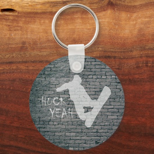 Huck Yeah (Snowboarding) Schlüsselanhänger (Vorderseite)
