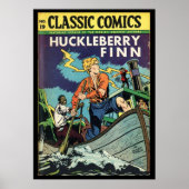 Huckleberry Finn Mark Twain Comic Buchabdeckung Poster (Vorne)