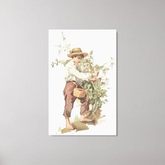 Huckleberry Finn Picking Berries Lithograph Leinwanddruck (Vorderseite)