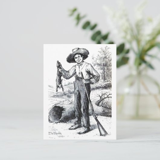 Huckleberry Finn Postkarte (Stehend Vorderseite)