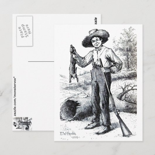 Huckleberry Finn Postkarte (Vorne/Hinten)
