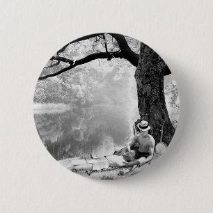 Huckleberry & Tom Button