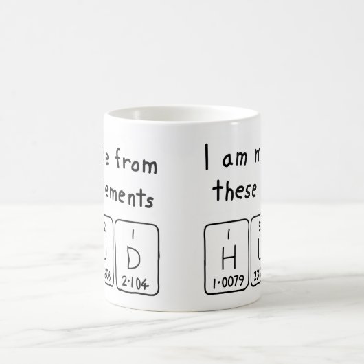 Hud Namen-Tasse periodischer Tabelle Kaffeetasse (Mittel)