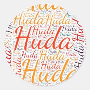 Huda Runder Aufkleber