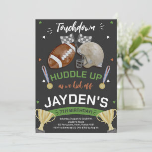 Huddle auf, wie wir Fußball zum Geburtstag abwerfe Einladung