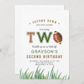 Huddle Up Football 2. Geburtstag Party Einladung (Vorne/Hinten)