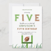 Huddle Up Football 5. Geburtstagsparty Einladung (Vorderseite)