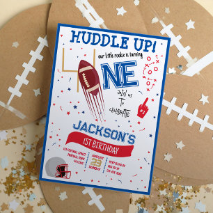 Huddle up Little Rookie Niedlich Football 1. Gebur Einladung