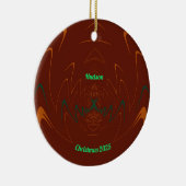 HUDSON ~ 3D CHRISTMAS Red Green Orange 2025 Keramik Ornament (Rechts)