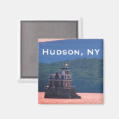 Hudson Athens Lighthouse - Hudson City Light, NY Magnet (Vorderseite/Rückseite)