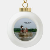 Hudson Athens Lighthouse Keramik Kugel-Ornament (Vorderseite)