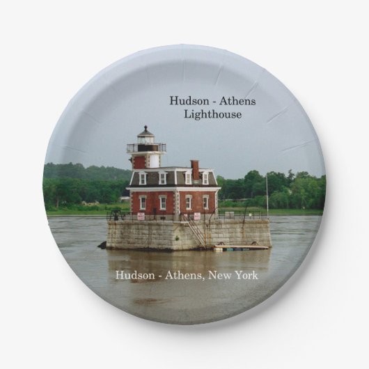 Hudson Athens Lighthouse Papierplatte Pappteller (Vorderseite)