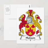 Hudson Familienwappen Postkarte (Vorne/Hinten)