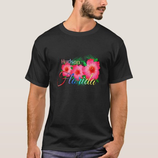 Hudson Florida Tropical Flowers Family Vacation T-Shirt (Vorderseite)
