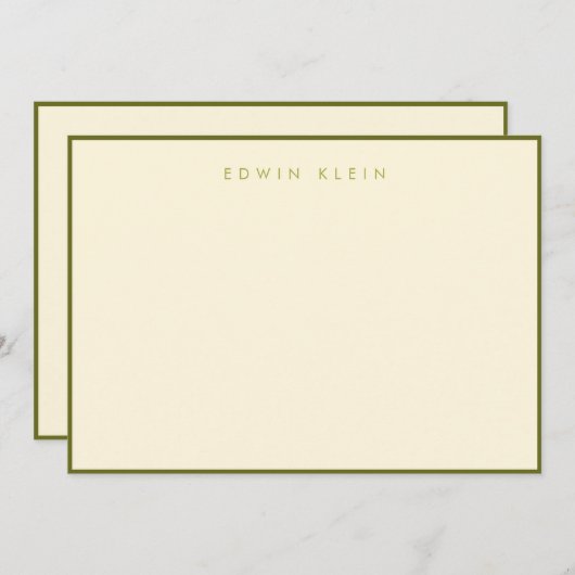 Hudson Green Flat Note Card 5"x7" Mitteilungskarte (Vorne/Hinten)