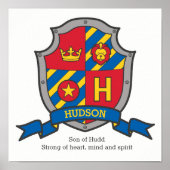 Hudson-Jungen-Name bedeutet heraldry Schild (Vorne)
