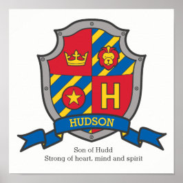 Hudson-Jungen-Name bedeutet heraldry Schild