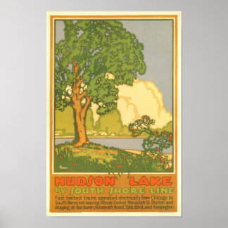 Hudson Lake - Vintage Travel Poster