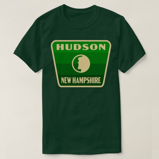 Hudson New Hampshire Retro Abzeichen Green T-Shirt (Design vorne)