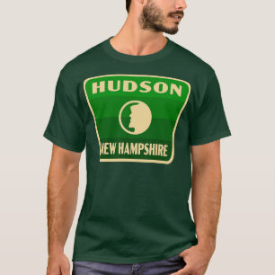 Hudson New Hampshire Retro Abzeichen Green T-Shirt