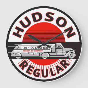 Hudson Regular Gasoline vintage sign clock Große Wanduhr