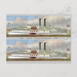 Hudson River Dampfer 1877 Lesezeichen Postkarte