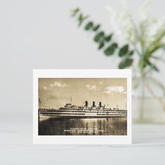 Hudson River Day Line Steamer Washington Irving Postkarte (Stehend Vorderseite)