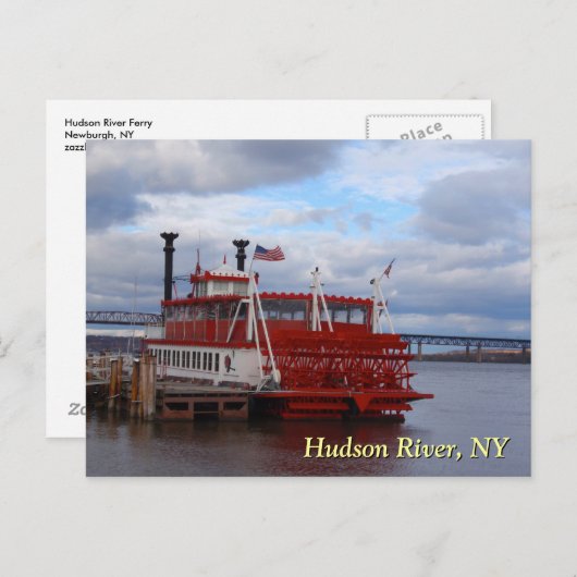 Hudson River Ferry Postkarte (Vorne/Hinten)