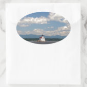 Hudson River Lighthouse Ovaler Aufkleber (Tasche)