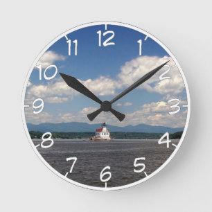 Hudson River Lighthouse Runde Wanduhr