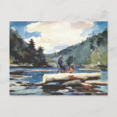 Hudson River, Logging von Winslow Homer 1897 Postkarte (Vorderseite)
