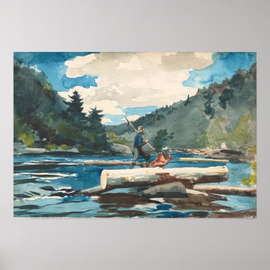 Hudson River Logging Winslow Homer Fine Art Art Poster (Vorne)