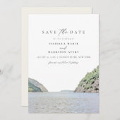 HUDSON RIVER New York Wasserfarbe Save the Date Einladung (Vorne/Hinten)