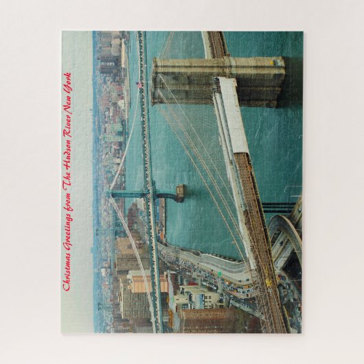 Hudson River New York. Weihnachtsgrüße Puzzle (Vertikal)