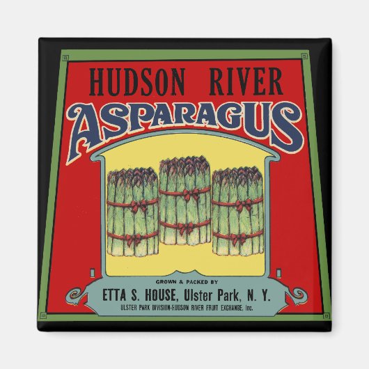 Hudson River Spargel Etikett Magnet (Vorne)