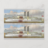 Hudson River Steamer 1877 Lesezeichen Postkarte (Vorderseite)