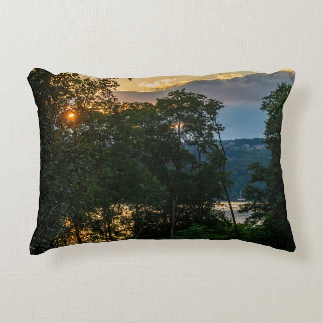 Hudson River Summer Abend Dekokissen (Vorderseite)