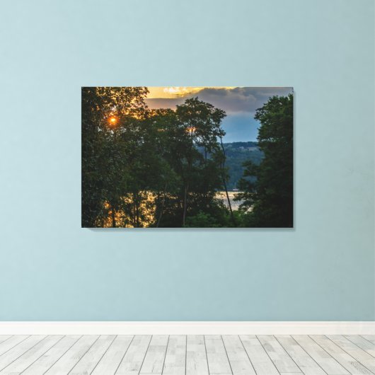 Hudson River Summer Abend Leinwanddruck (Insitu (Holzboden))