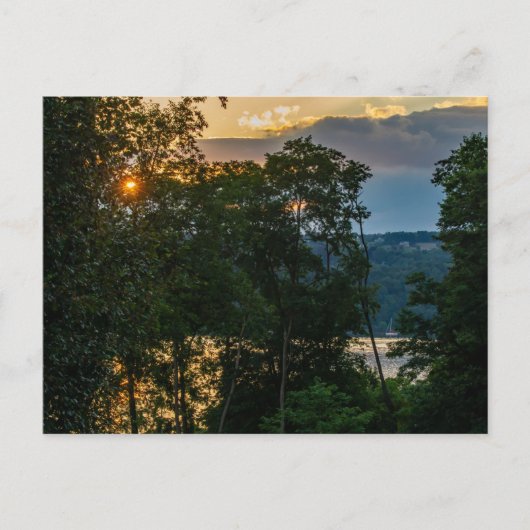 Hudson River Summer Abend Postkarte (Vorderseite)