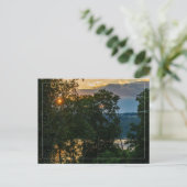 Hudson River Summer Abend W/Border Postcard Postkarte (Stehend Vorderseite)