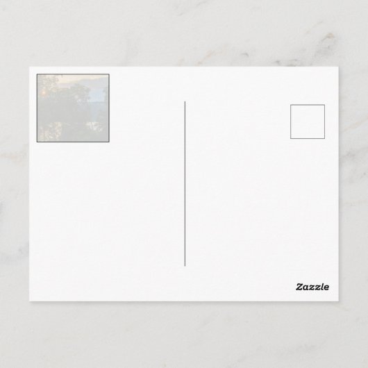 Hudson River Summer Abend W/Border Postcard Postkarte (Rückseite)