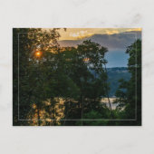 Hudson River Summer Abend W/Border Postcard Postkarte (Vorderseite)