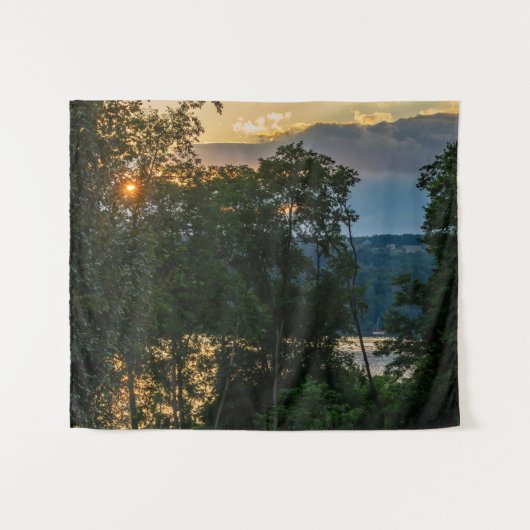 Hudson River Summer Abend Wandteppich (Vorderseite (Horizontal))
