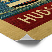 Hudson River Valley Poster Sailboat Vintag NY (Ecke)