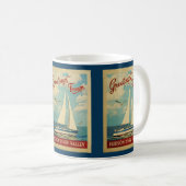 Hudson River Valley Sailboat Vintage Travel NY Kaffeetasse (VorderseiteRechts)